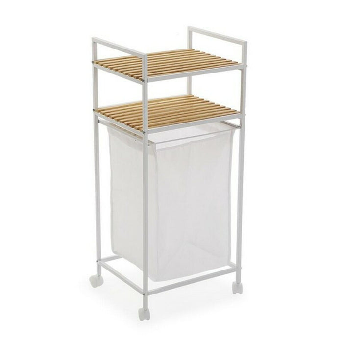 Raft de Baie Versa Metal Textilă Bambus (32,5 x 105,5 x 39 cm)