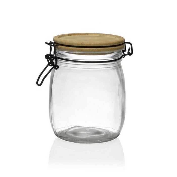 Borcan din Sticlă Transparentă Versa Bambus (10,8 x 14 x 10,8 cm) 700 ml