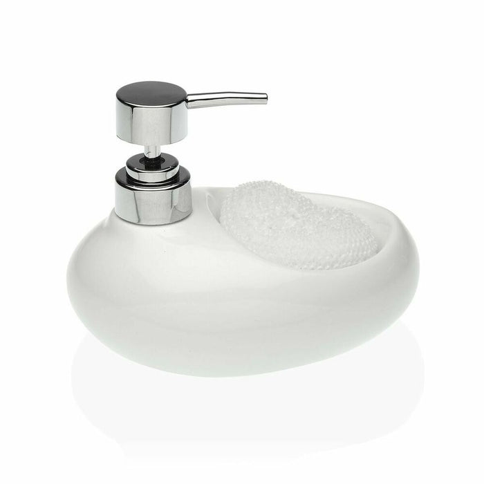 Dozator de Săpun Versa Alb Burete de sârmă Ceramică (16,5 x 16 x 10,5 cm)
