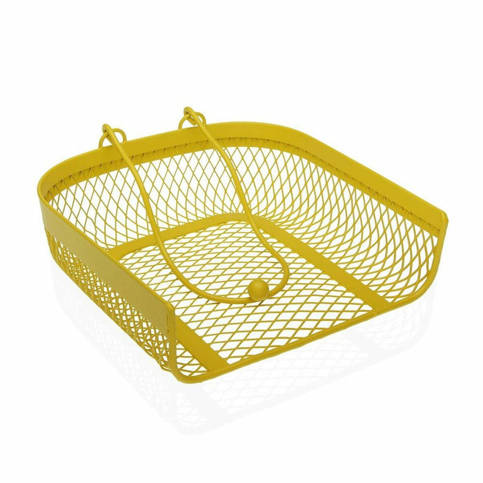Suport pentru Șervețele Versa Galben Metal Oțel 20 x 6,8 x 18,5 cm
