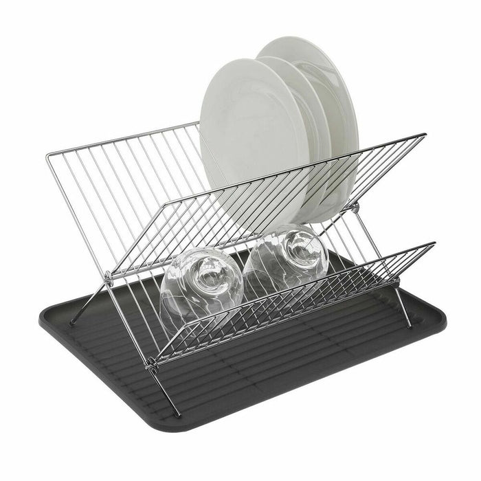 Scurgător de Vase pentru Chiuvetă Versa Lenny Farfurii Gri Oțel Fier polipropilenă (32 x 23 x 43 cm)
