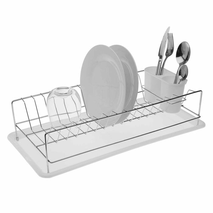 Scurgător de Vase pentru Chiuvetă Versa Farfurii Alb Lung Oțel Fier polipropilenă (24,7 x 11,6 x 50,5 cm)