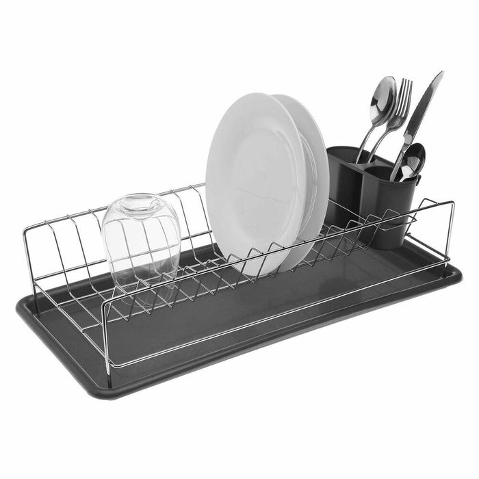 Scurgător de Vase pentru Chiuvetă Versa Farfurii Gri Lung Oțel Fier polipropilenă (24,7 x 11,6 x 50,5 cm)