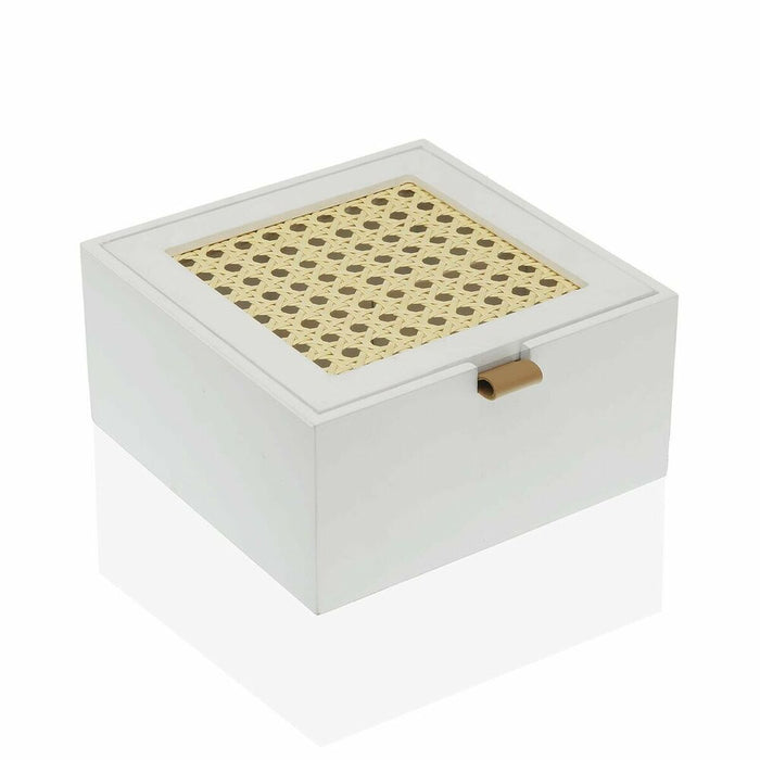 Casetă de Bijuterii Versa Pătrat Alb (16 x 8 x 16 cm)