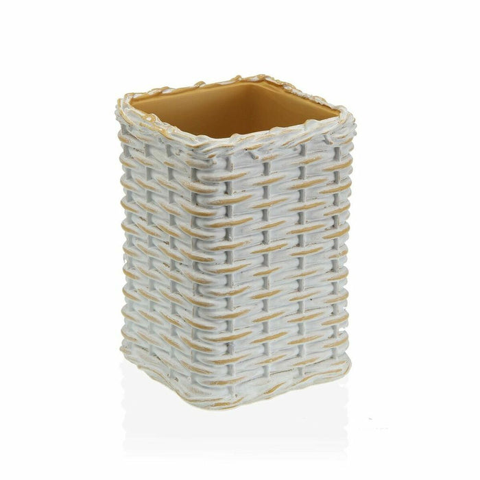 Suport pentru periuțe de dinți Versa Bej Rășină (7,5 x 10 x 7,5 cm)