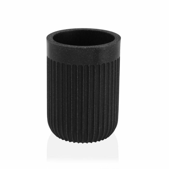 Suport pentru periuțe de dinți Versa STRIA Negru Rășină (7,3 x 10,3 x 7,3 cm)