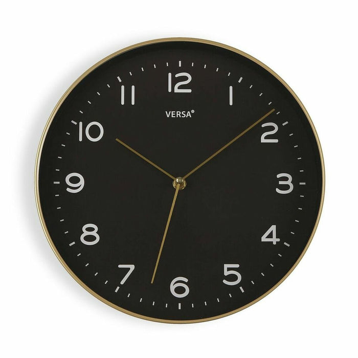 Ceas de Perete Versa Negru Auriu* PU (30,5 x 4,3 x 30,5 cm)