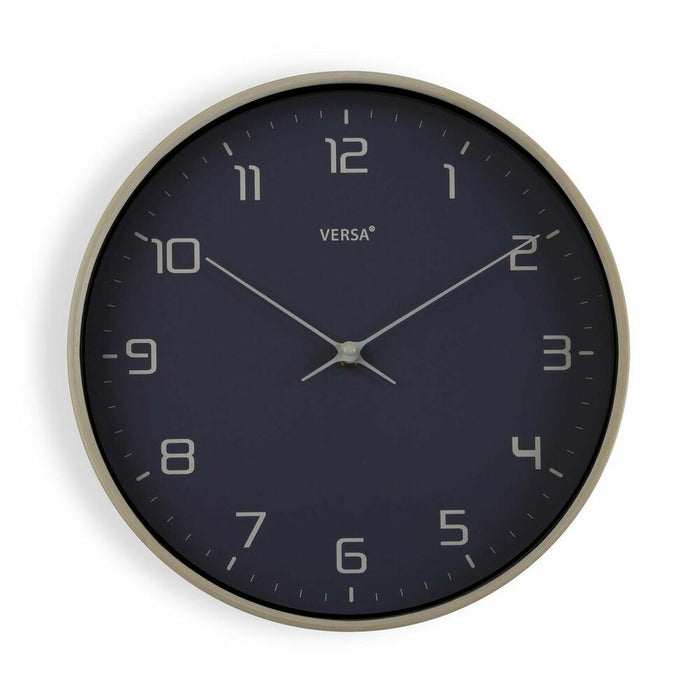 Ceas de Perete Versa Albastru Lemn PU (30,5 x 4,3 x 30,5 cm)