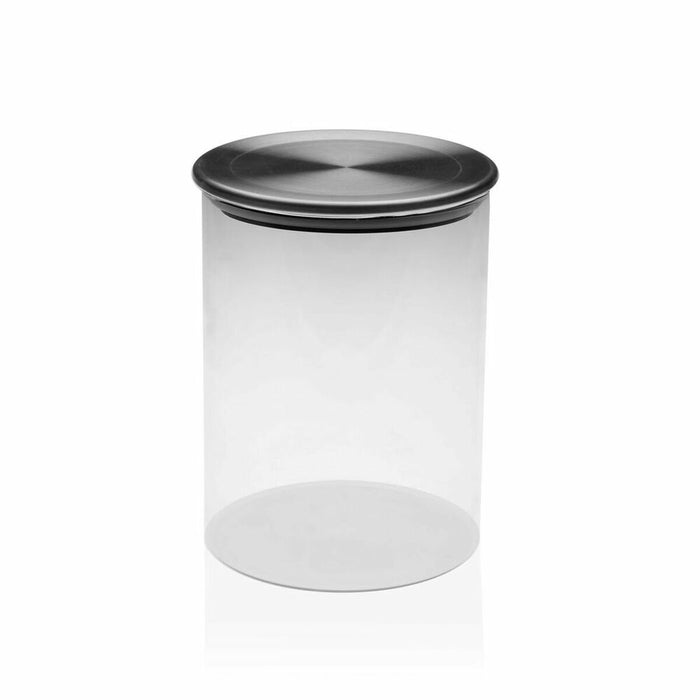 Borcan din sticlă Versa 500 ml Geam Oțel (8,5 x 12 cm)