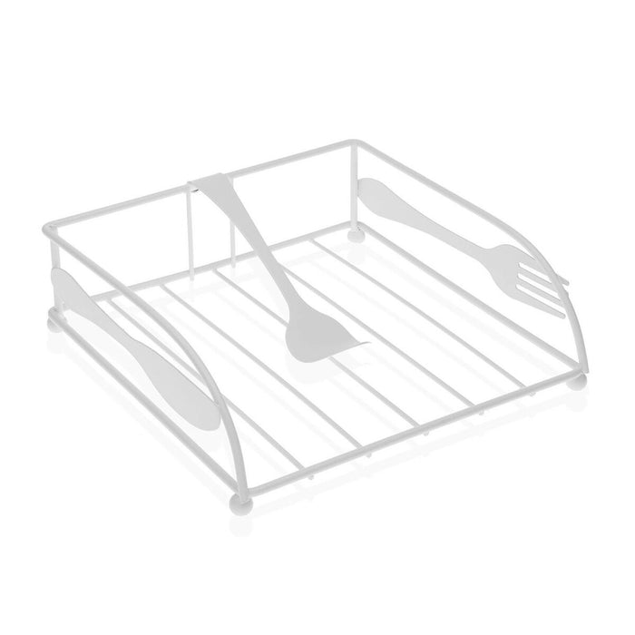 Suport pentru Șervețele Versa Alb Metal Oțel 5,8 x 18 x 18 cm