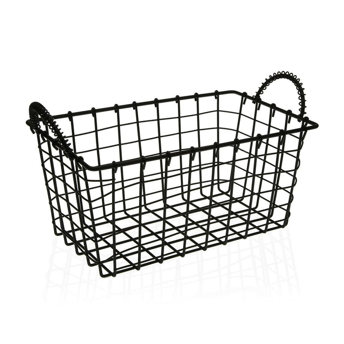 Coș Multifuncțional Versa Negru Oțel industrial (23 x 14,5 x 37 cm)