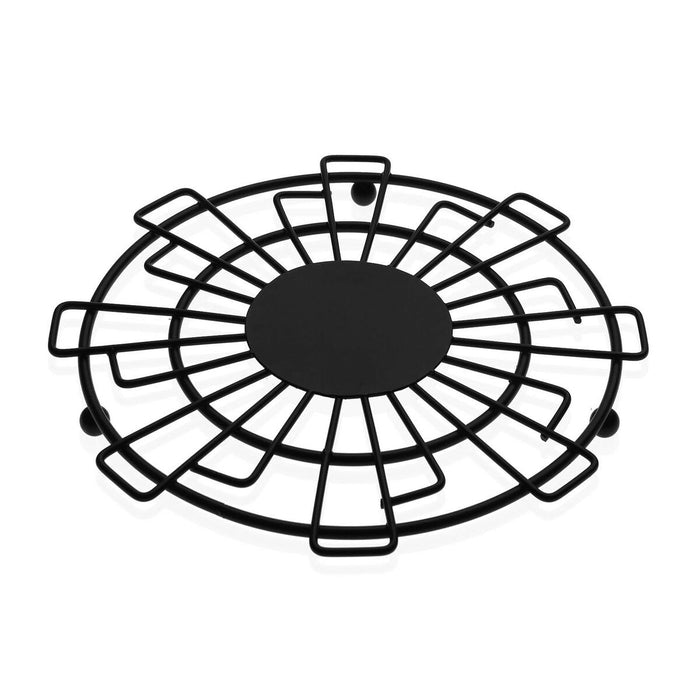 Suport Protecție pentru Masă Versa Negru Oțel (20 x 1 x 20 cm)