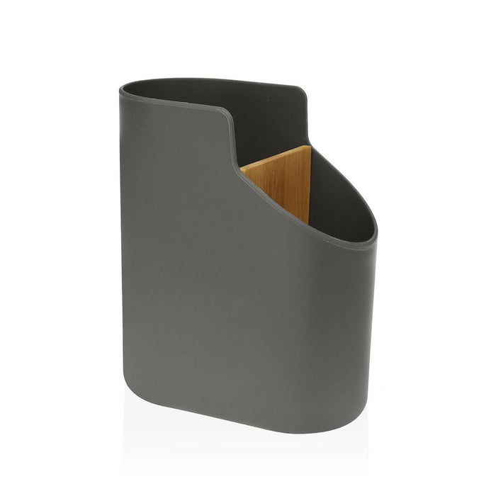 Suport pentru ustensile de bucătărie Versa Gri 8,5 x 17,6 x 15 cm ABS Bambus