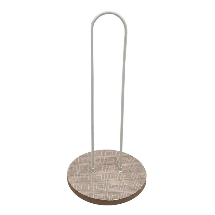 Suport pentru hârtie de bucătărie Versa White Metal Oțel Lemn MDF (15 x 30 x 15 cm)