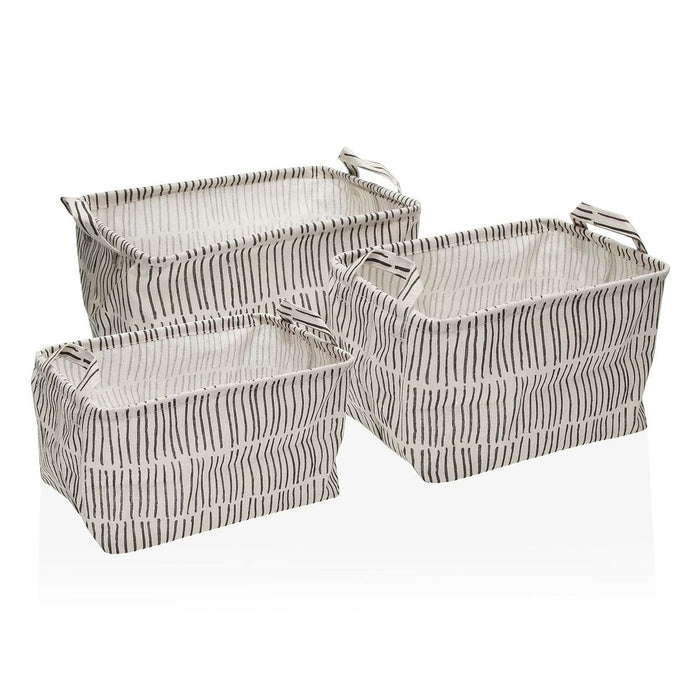 Set de cutii de depozitare, cu posibilitate de stivuire Versa New Lines Poliester Fusion 3 Piese