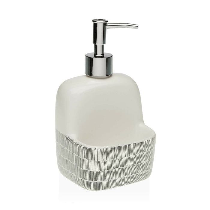 Dozator de Săpun Versa New Lines Ceramică (9,4 x 17,8 x 10,5 cm)