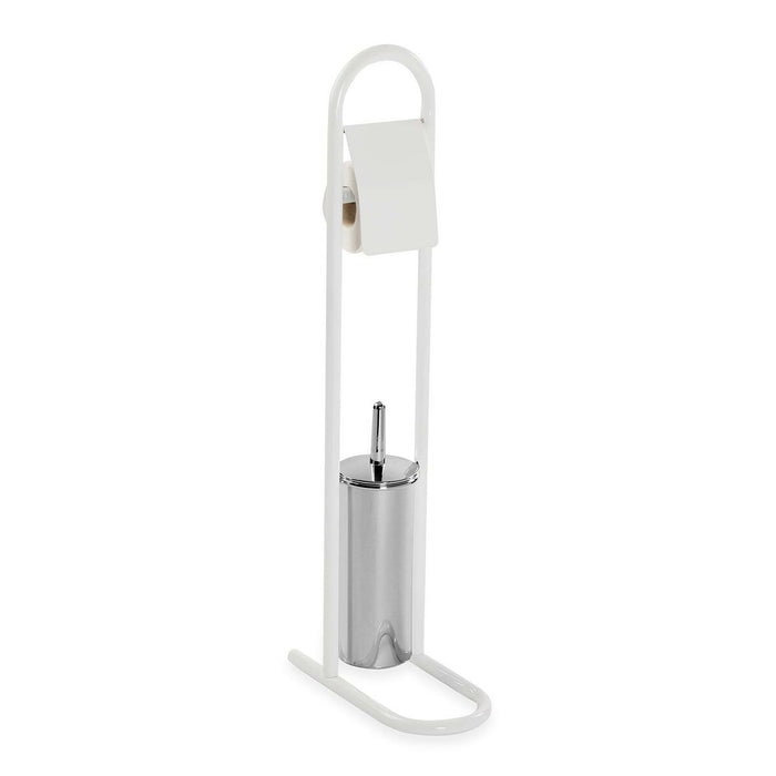 Perie pentru toaletă Versa Alb Metal Cromat (28 x 80 x 16 cm)