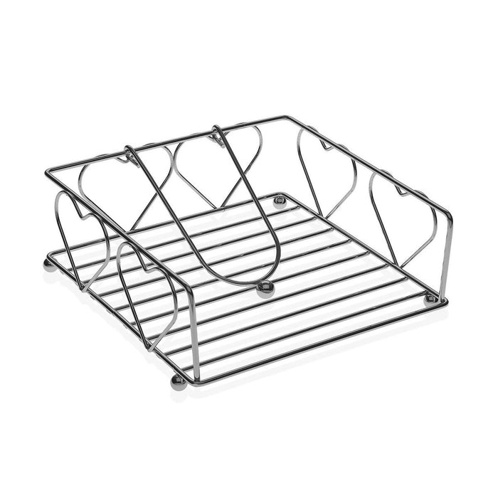 Suport pentru Șervețele Versa Oțel 18,5 x 7 x 18,5 cm Inimi