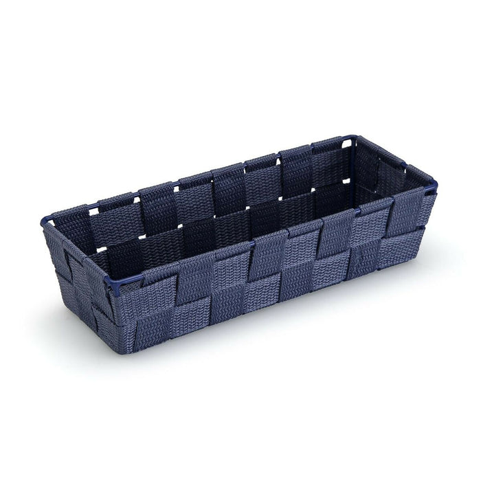 Coș Versa Dreptunghiular Albastru închis Textilă 10 x 6 x 25 cm