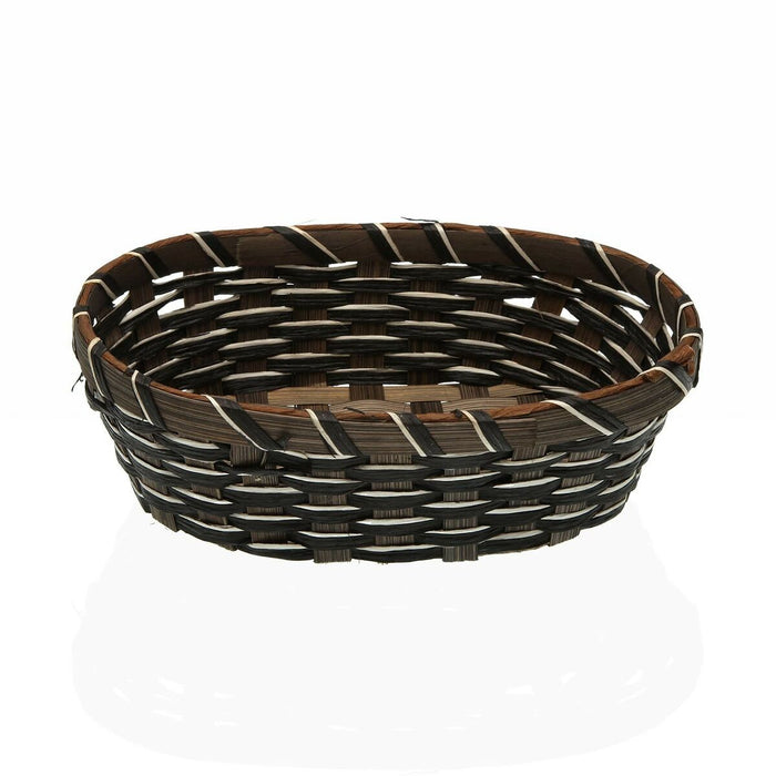 Coș pentru pâine Versa Negru Împletitură Bambus Alge marine (15,5 x 6,5 x 21 cm)