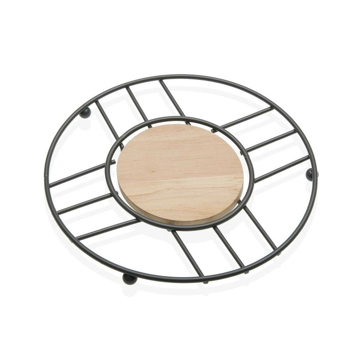 Suport Protecție pentru Masă Versa Gri Lemn Lemn de cauciuc Oțel Fier 20 x 1 x 20 cm