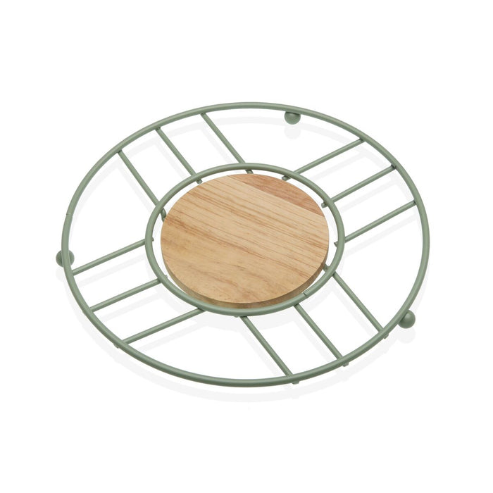 Suport Protecție pentru Masă Versa Verde Lemn Lemn de cauciuc Oțel Fier 20 x 1 x 20 cm