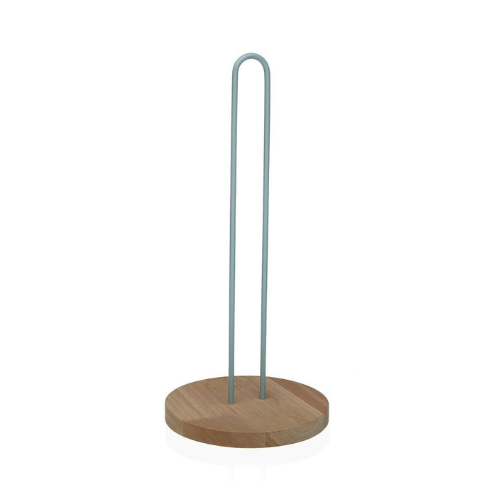 Suport pentru hârtie de bucătărie Versa Albastru Lemn Lemn de cauciuc Oțel Fier 15 x 33 x 15 cm