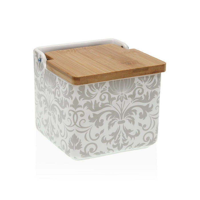 Solniță cu capac Versa Damasco Ceramică Dolomite 12,2 x 11,5 x 12,2 cm