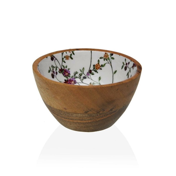 Bol Versa Flori Câmp Bambus Porțelan Lemn de mango 13 x 7 x 13 cm