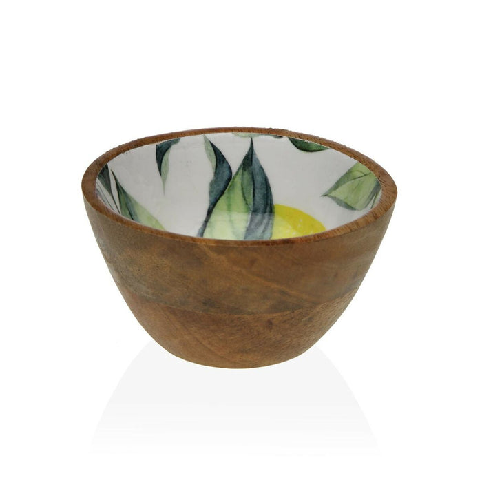 Bol Versa Lămâie Bambus Porțelan Lemn de mango 13 x 7 x 13 cm