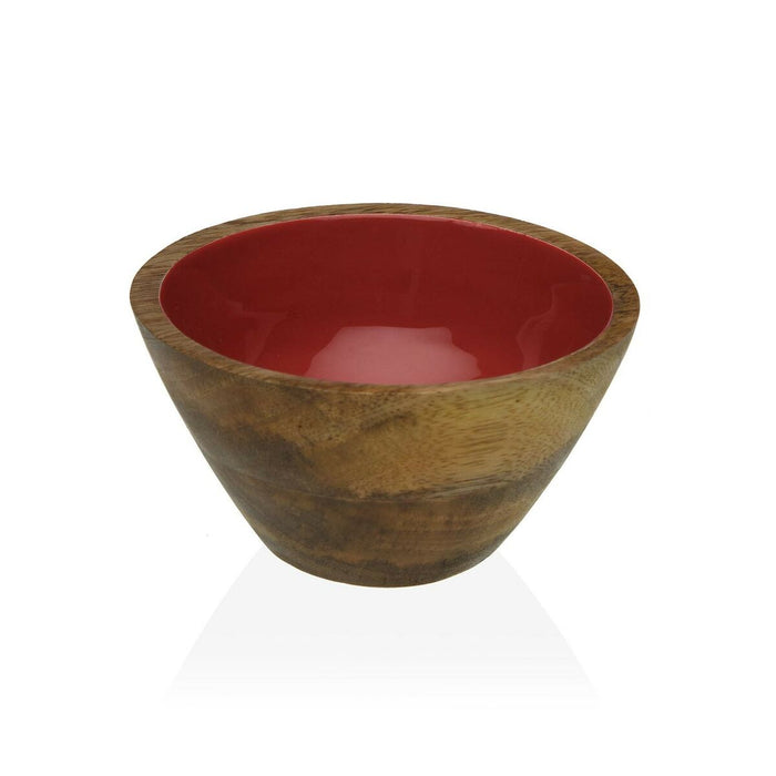 Bol Versa Roșu Bambus Porțelan Lemn de mango 13 x 7 x 13 cm