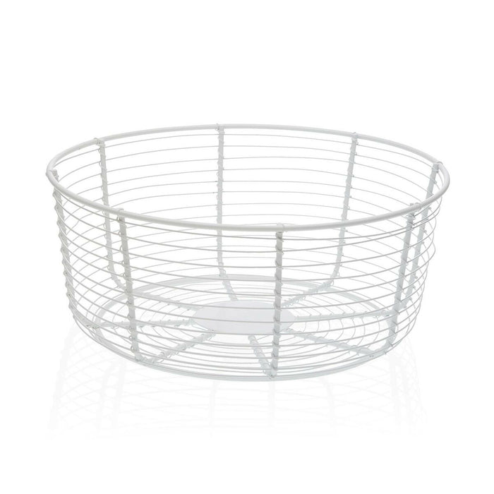 Fructieră Versa Alb Metal Ceramică Oțel 26 x 11 x 26 cm