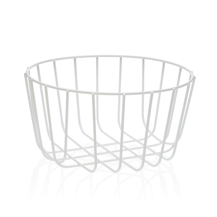 Fructieră Versa Alb Metal Ceramică Oțel 26 x 13 x 26 cm