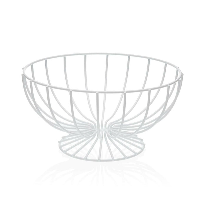 Fructieră Versa Alb Metal Ceramică Oțel 26,5 x 13,5 x 26,5 cm