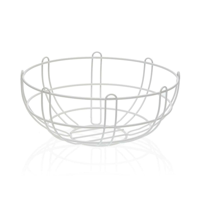 Fructieră Versa Alb Metal Ceramică Oțel 26 x 11 x 26 cm