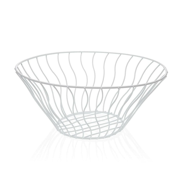 Fructieră Versa Alb Metal Ceramică Oțel 28 x 11,5 x 28 cm