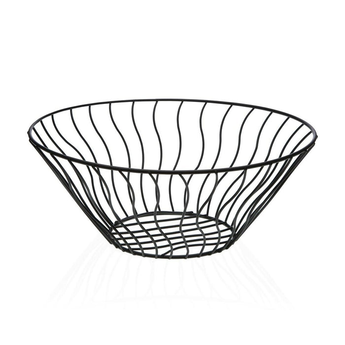 Fructieră Versa Negru Metal Ceramică Oțel 28 x 11,5 x 28 cm