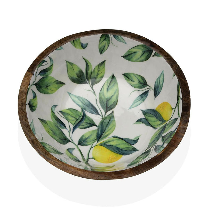 Salatieră Versa Lămâie Porțelan Lemn de mango 30 x 10 x 30 cm