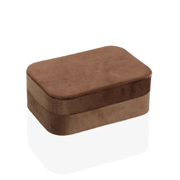 Casetă de Bijuterii Versa Maro Lemn Oglindă Lemn MDF 10 x 6 x 14,7 cm