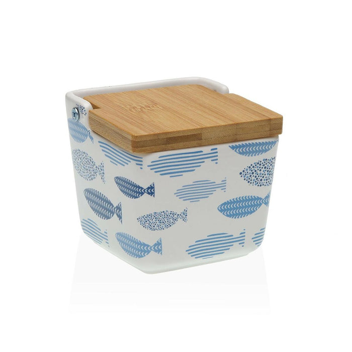 Solniță cu capac Versa Aqua Pești Ceramică 8,8 x 8,5 x 8,8 cm