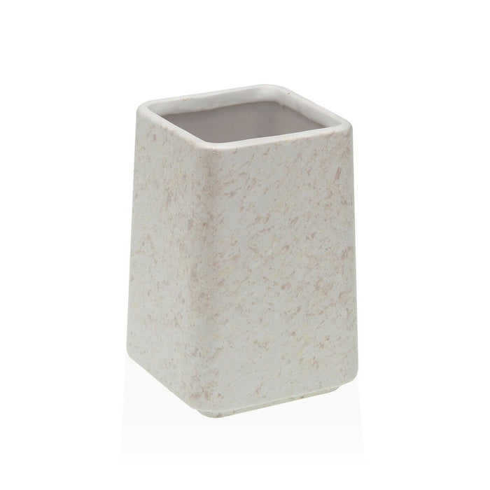 Suport pentru periuțe de dinți Versa Alb Ceramică Plastic 7 x 10 x 7 cm