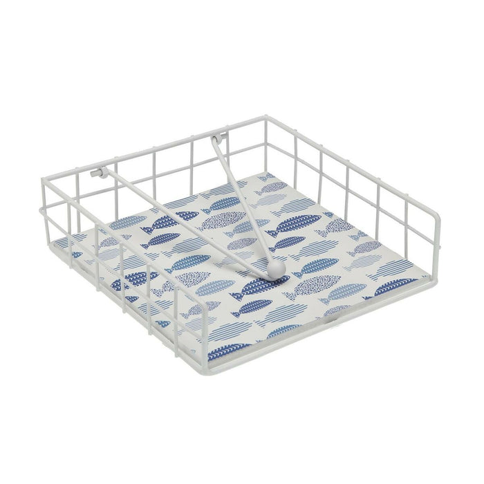 Suport pentru Șervețele Versa Metal 18 x 7 x 18 cm Pești