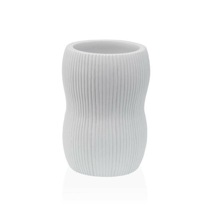 Suport pentru periuțe de dinți Versa Alb Rășină 7,5 x 11 x 7,5 cm