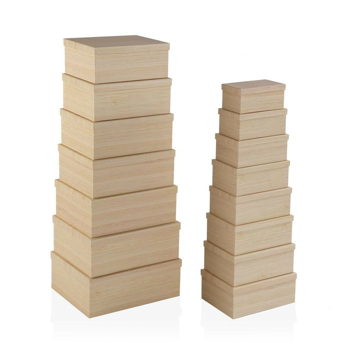 Set de cutii de depozitare, cu posibilitate de stivuire Versa Lemn Carton 15 Piese 35 x 16,5 x 43 cm