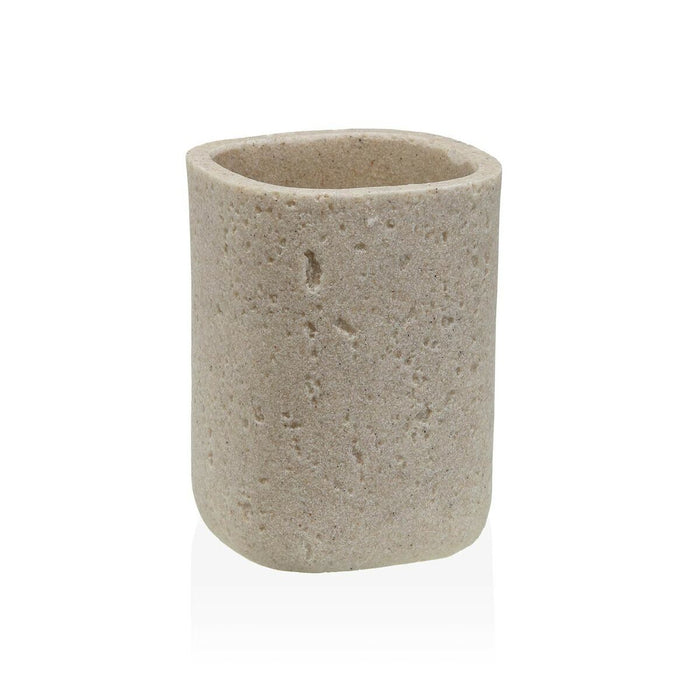 Suport pentru periuțe de dinți Versa Bej Rășină 8 x 10,5 x 8 cm
