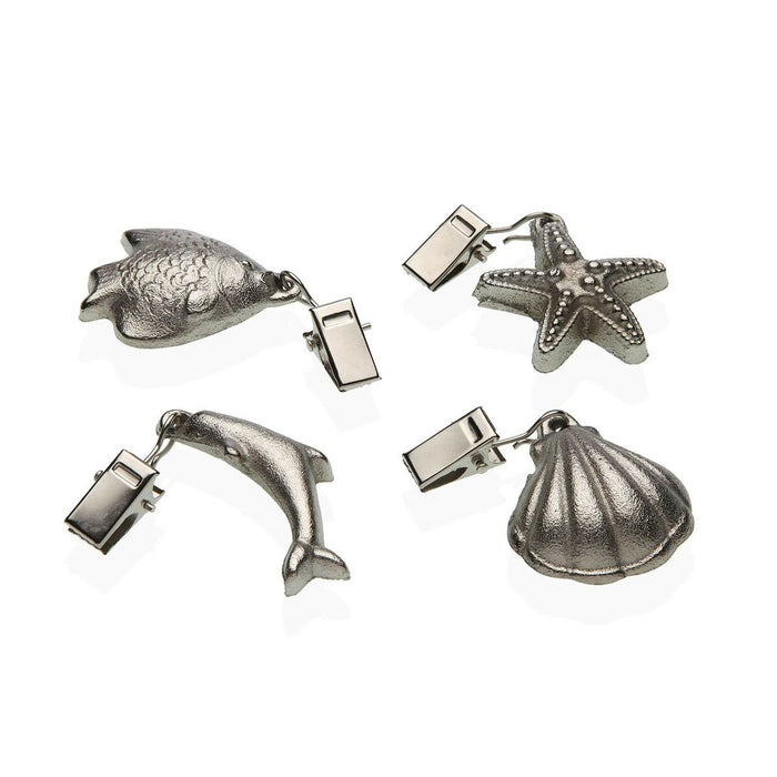 Clemă pentru susținerea feței de masă Versa Metal Aliaj de Zinc 7 x 6,8 cm Marin 4 Piese