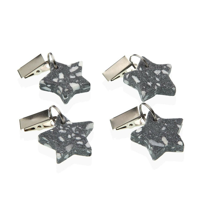 Clemă pentru susținerea feței de masă Versa Metal Plastic Aliaj de Zinc 7 x 3 cm Stea 4 Piese