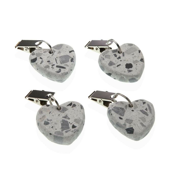 Clemă pentru susținerea feței de masă Versa Metal Plastic Aliaj de Zinc 7 x 4 cm Inimă 4 Piese