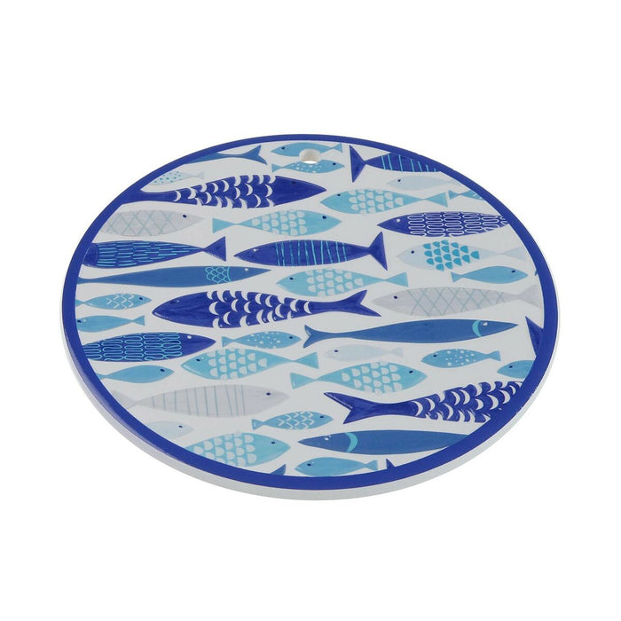 Suport Protecție pentru Masă Versa Pești Plută Ceramică 20 x 20 cm