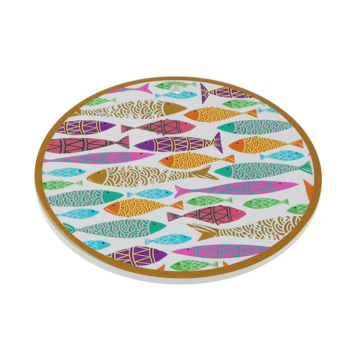Suport Protecție pentru Masă Versa Pești Plută Ceramică 20 x 20 cm